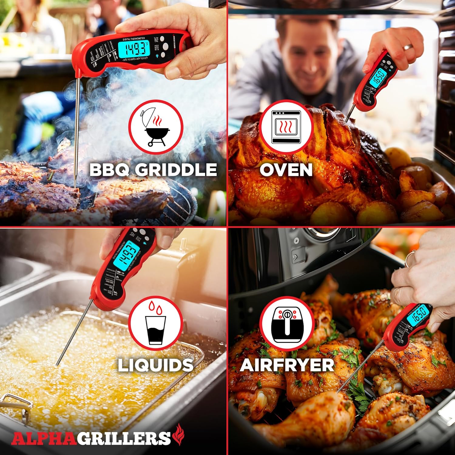 Alpha Grillers Waterproof Digital Food Thermometer - Water Resistance Demonstration