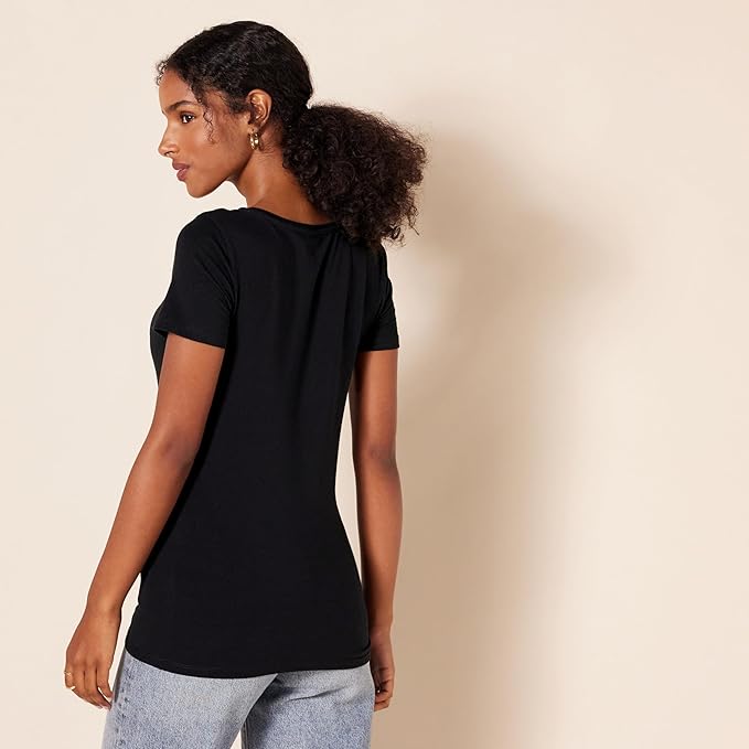 Amazon Essentials Women's Regular-Fit V-Neck T-Shirt Layering