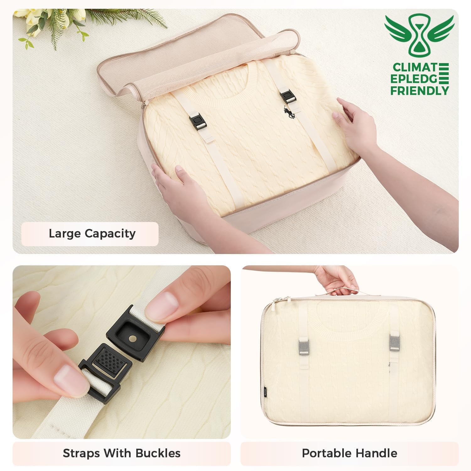 Close-Up details of BAGAIL Packing Cubes mesh panel and fabric weave