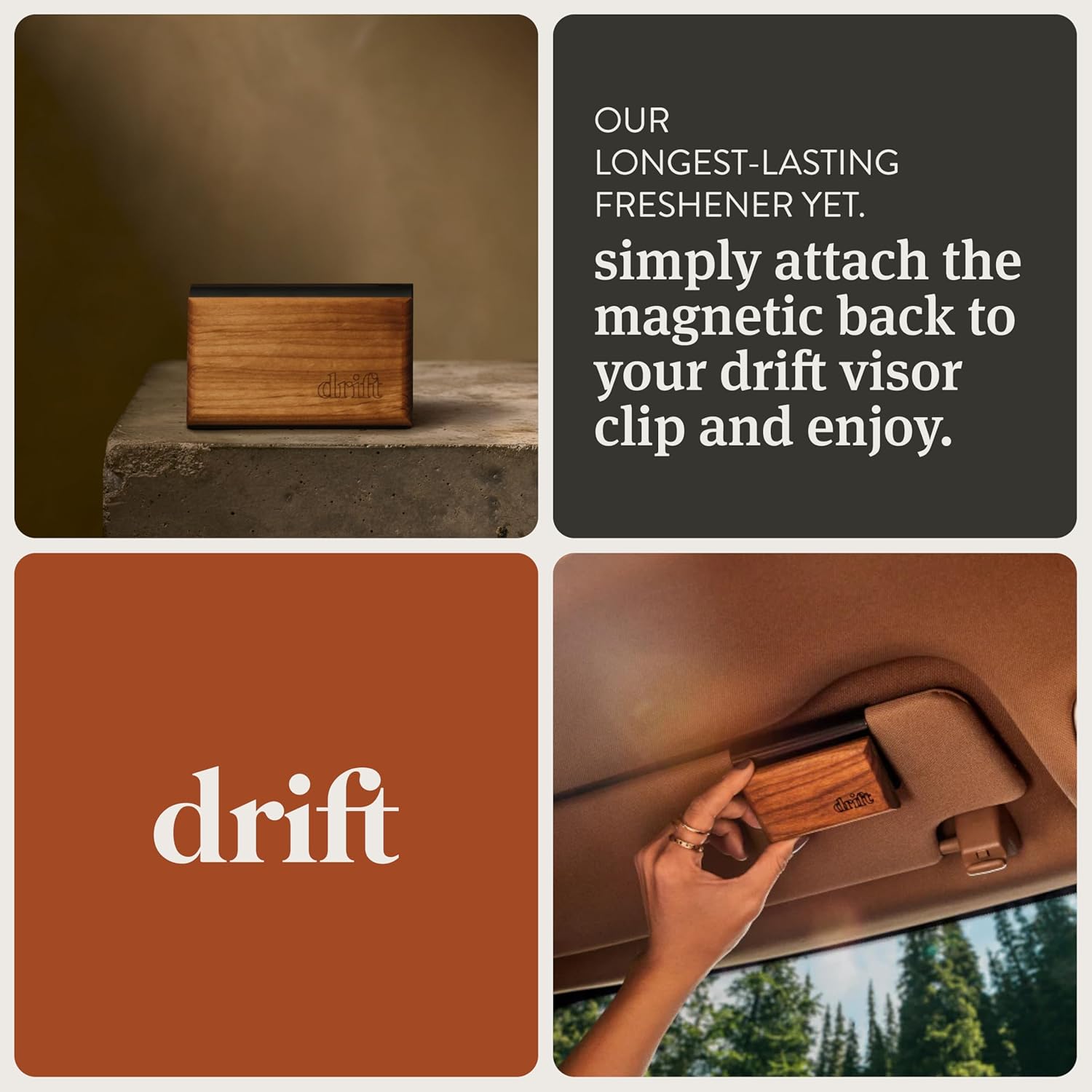 Drift wood car air freshener visor clip installation
