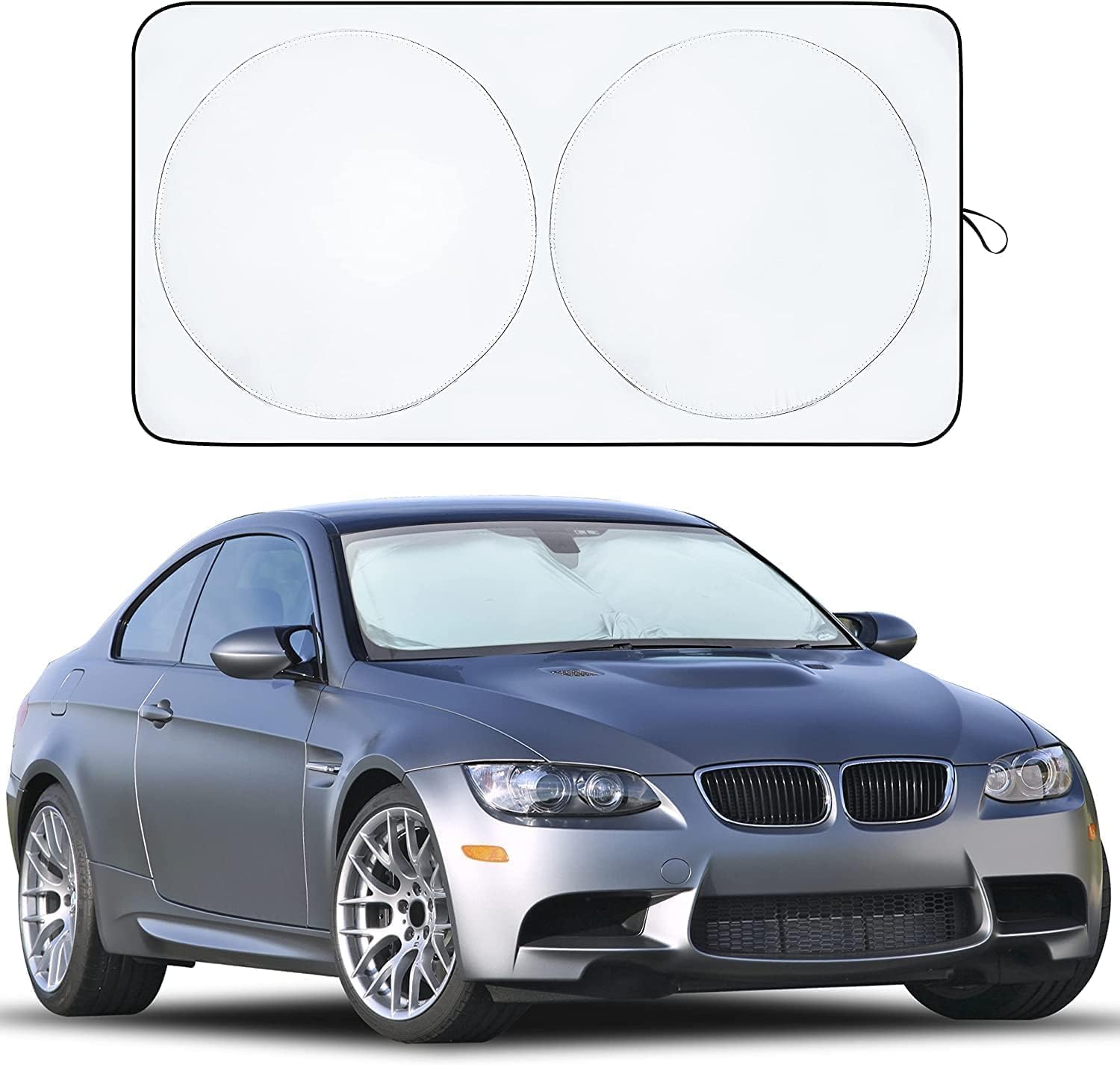 EcoNour Car Windshield Sunshade installed on vehicle