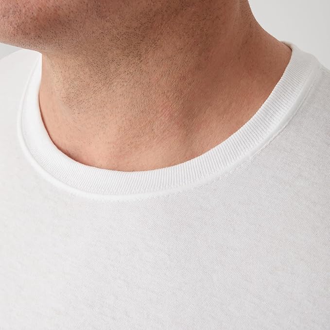 Hanes Men's Undershirt Packs flat collar stitching detail