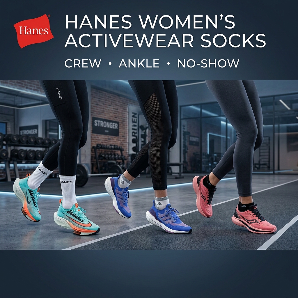 Hanes Women's Cushioned Socks Premium Aesthetic Banner