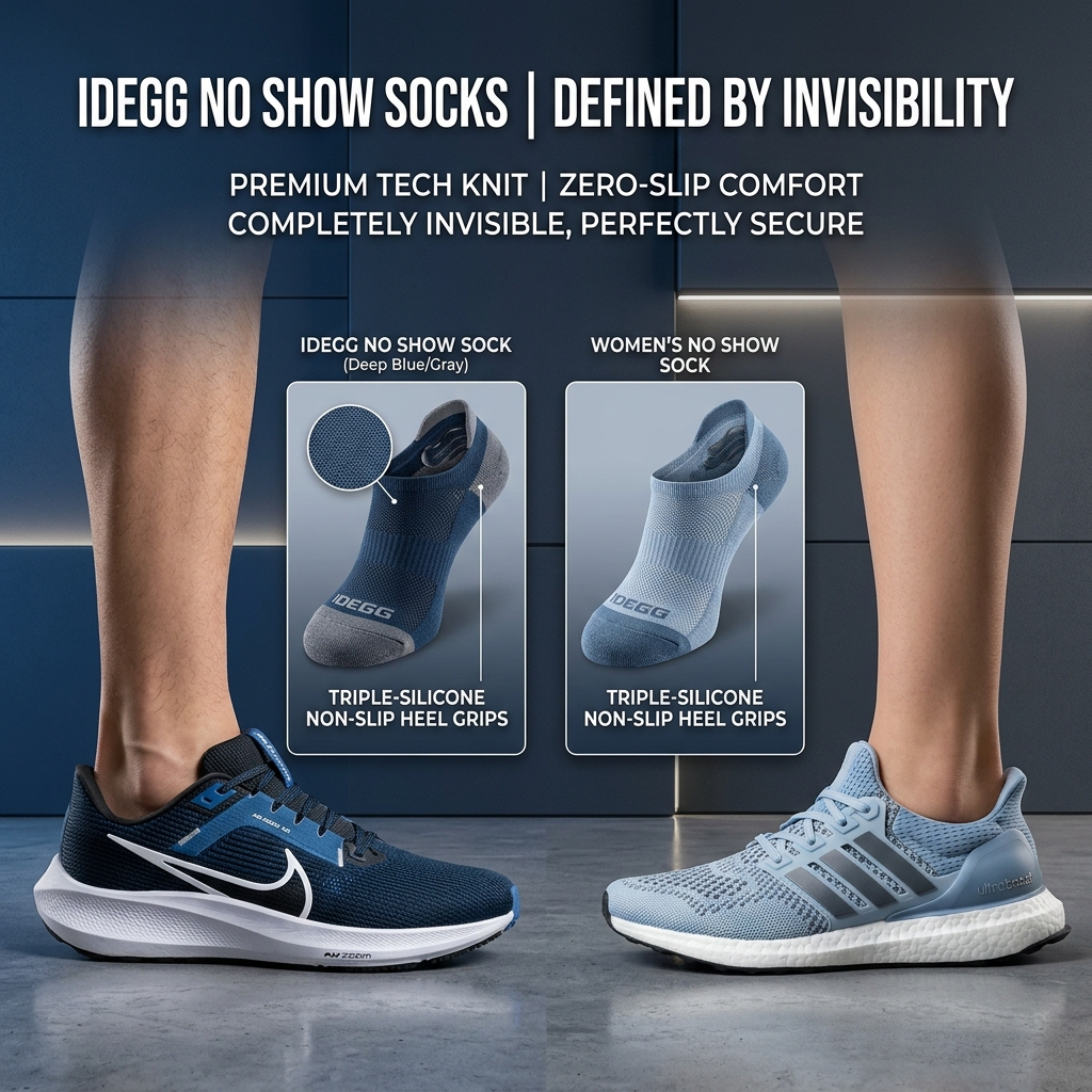 IDEGG No Show Socks Women & Men Low Cut Ankle Short Anti-slid Athletic Running Casual Invisible Liner Socks Banner