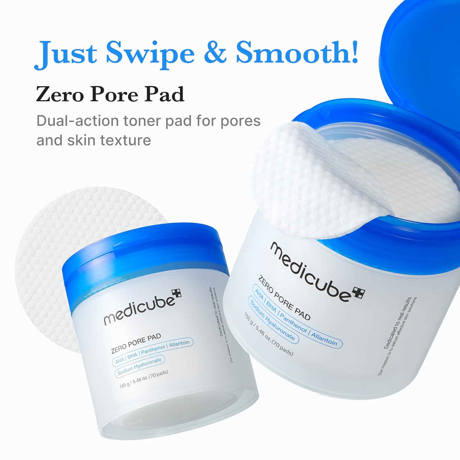 Applying Medicube Zero Pore Pad 2.0 dual sides on skin