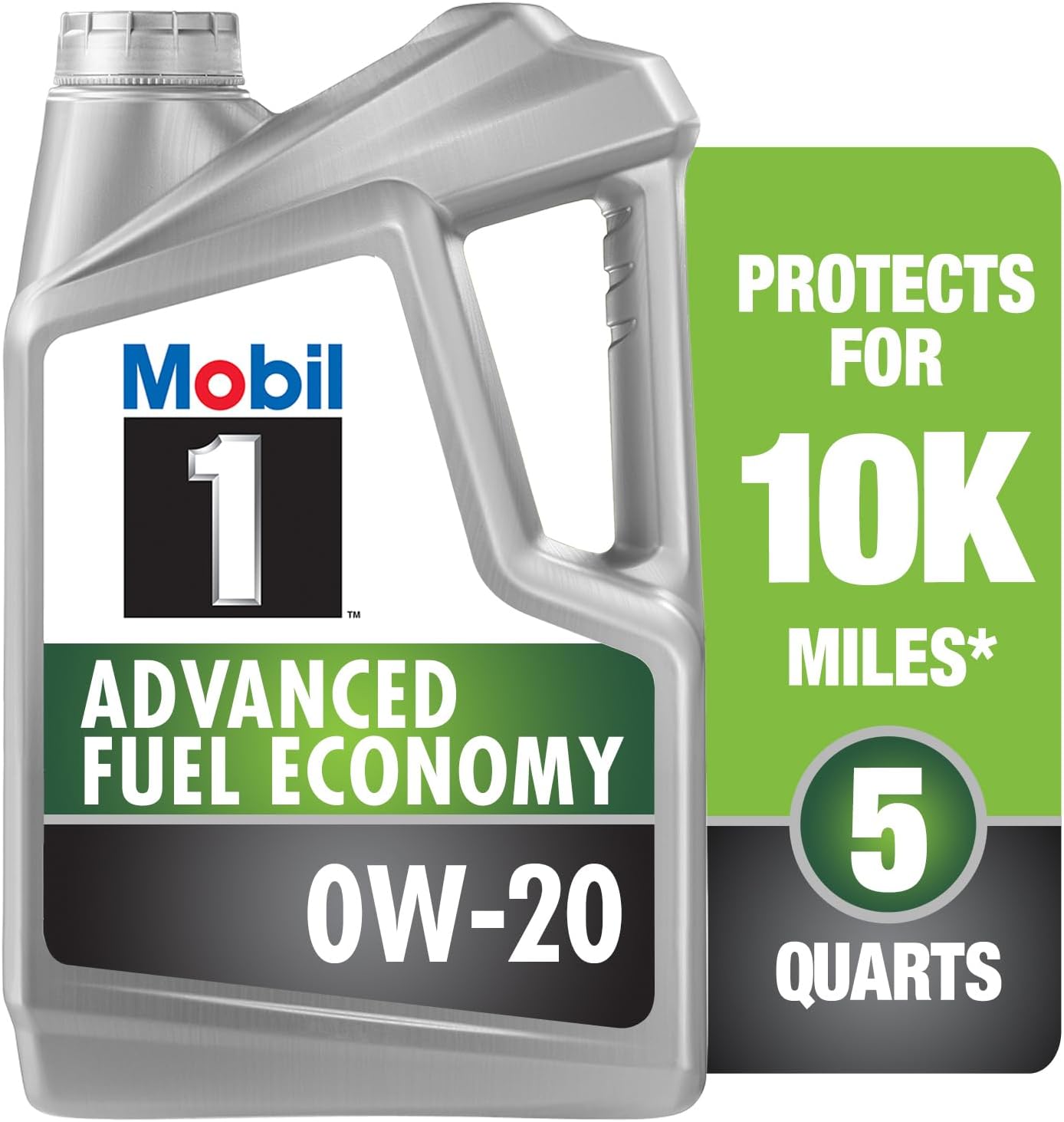Mobil 1 Advanced Fuel Economy 0W-20 Motor Oil Bottle