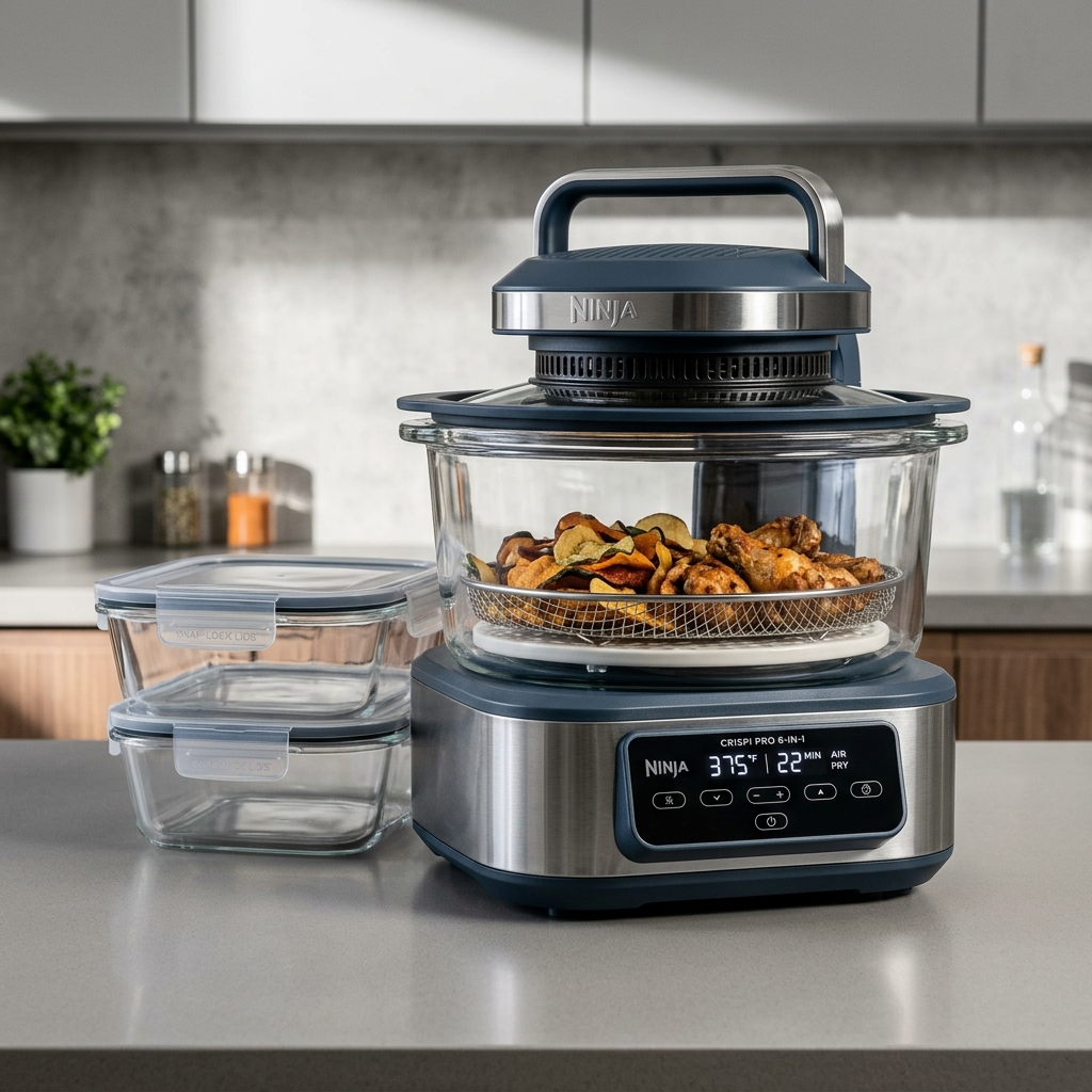 Ninja Crispi Pro 6-in-1 Glass Air Fryer AS101CY Structural Overview