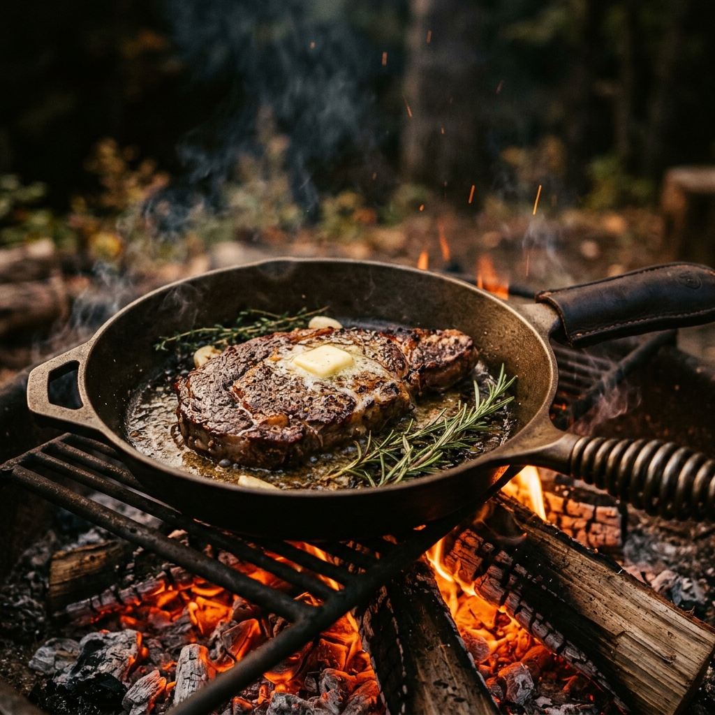 Utopia Kitchen 12-Inch Cast Iron Skillet Searing Ribeye Steak - Engineering Background