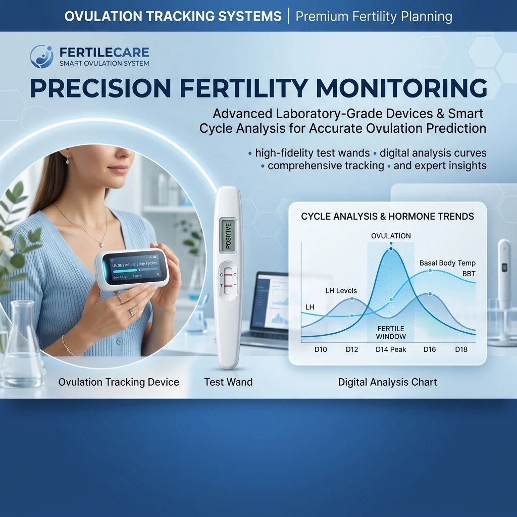 High-resolution diagram illustrating smart digital fertility and ovulation monitor.