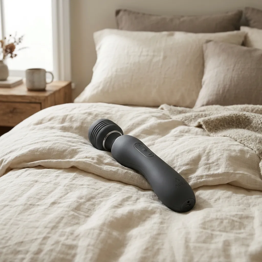 High-resolution diagram illustrating deep tissue wand massager product design.
