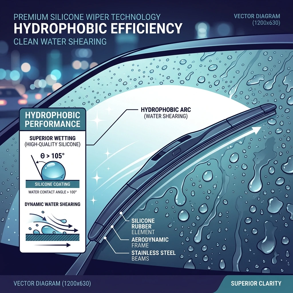 Evaluating Silicone Hydrophobic Shearing Performance in All-Season Windshield Wiper Blades: Streak-Free Vision Aerodynamics (2026)