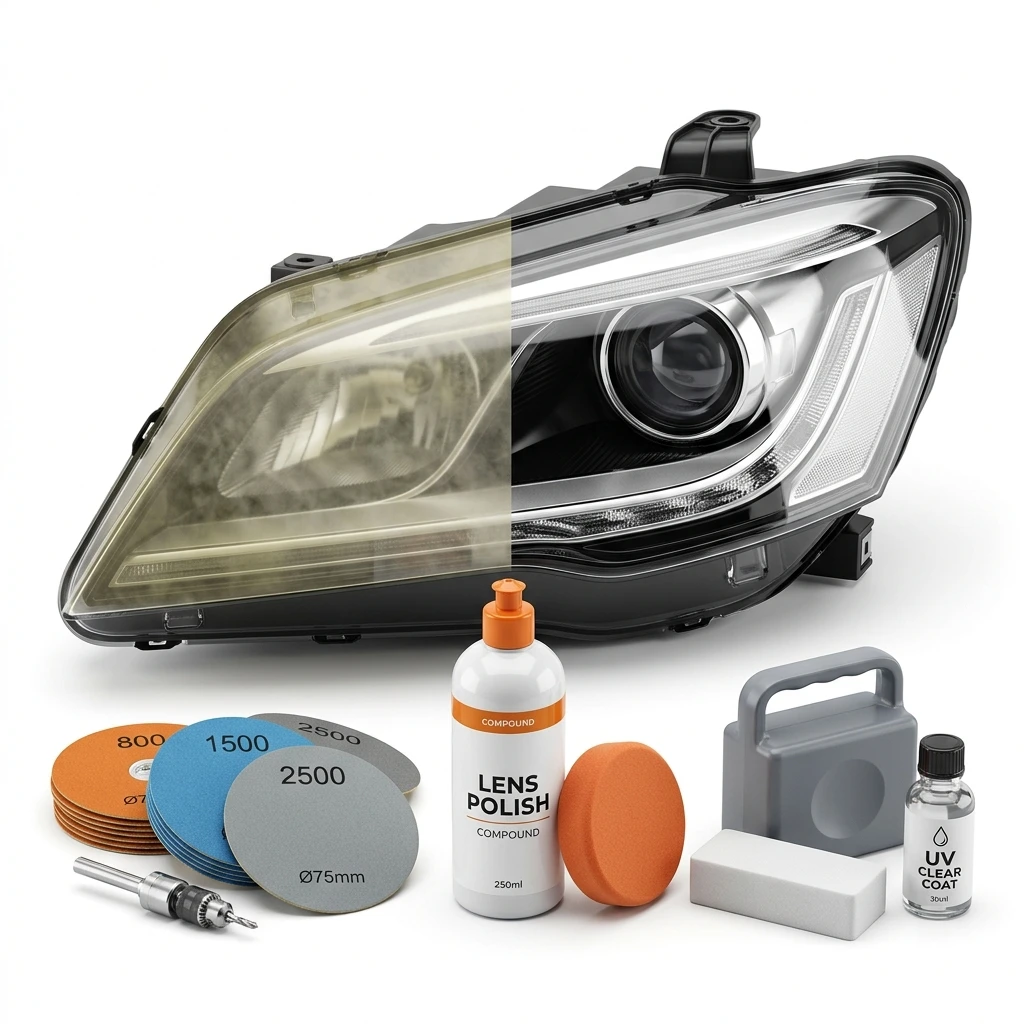 Evaluating Chemical Oxidation Removal and UV-Blocking Clear Coat Polymerization in Headlight Restoration Kits: Polycarbonate Optical Clarity (2026)