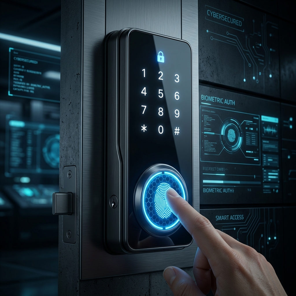 Evaluating Biometric Latency and AES-128 Encryption Strength in Touchscreen Smart Deadbolts: Residential Forced Entry Vulnerability Mitigations (2026)