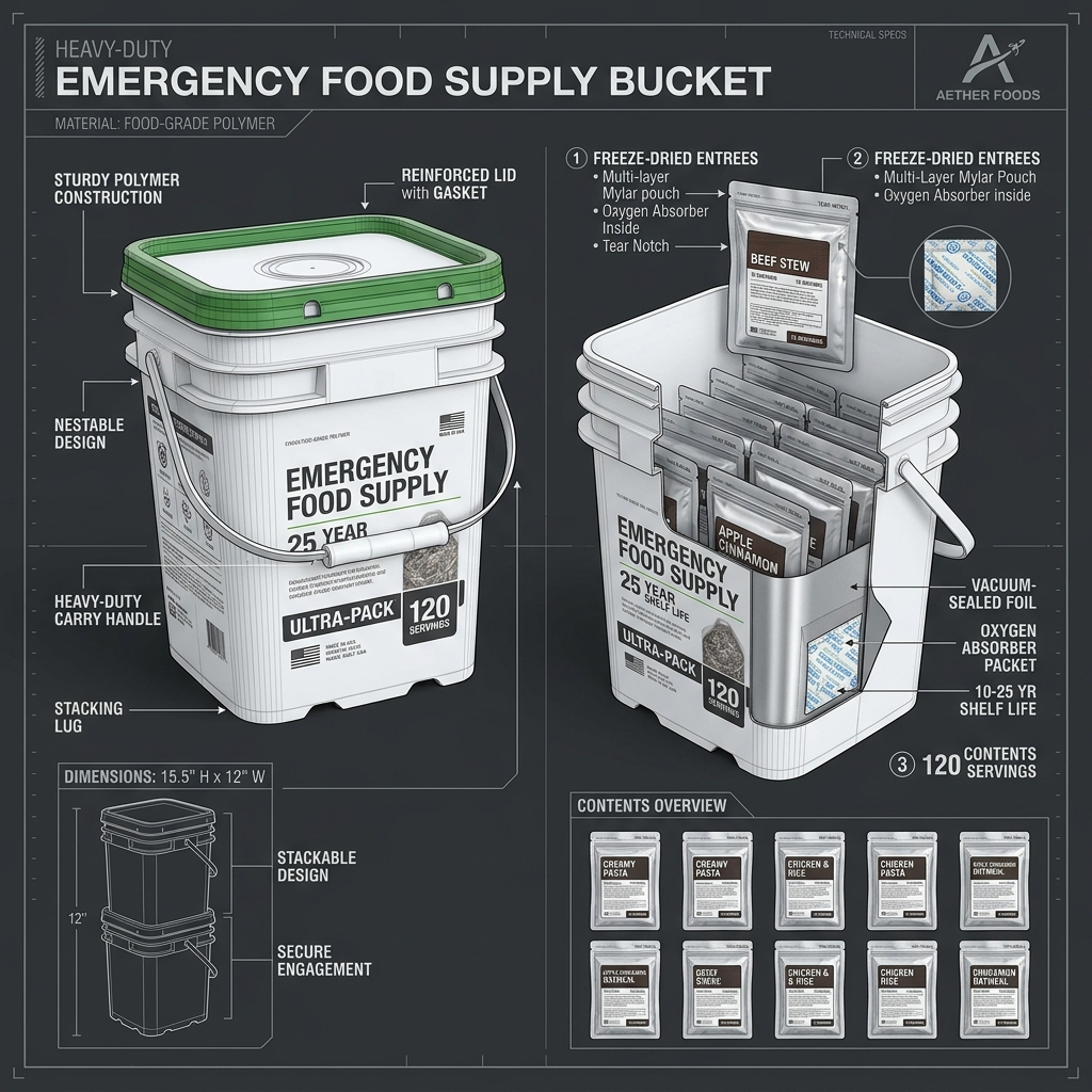 Top Freeze-Dried Survival Food Buckets: 25-Year Shelf Life Principles (2026)